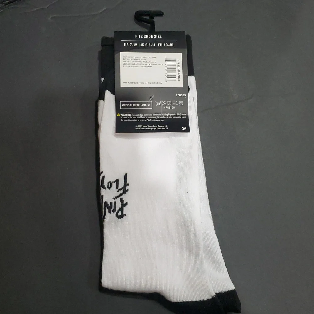 Pink Floyd white black‎ The Wall socks one size fits shoe size US 7-12 new